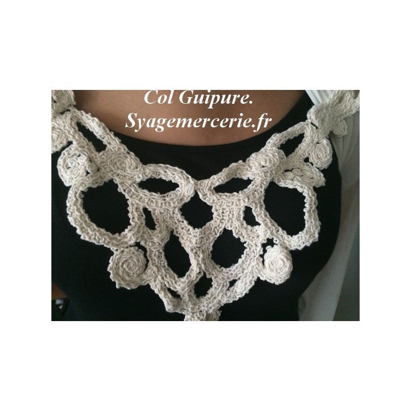 Col Boutonné En Dentelle Blanche - Taille L - Classique Et Féminin - Neuf Sans étiquette